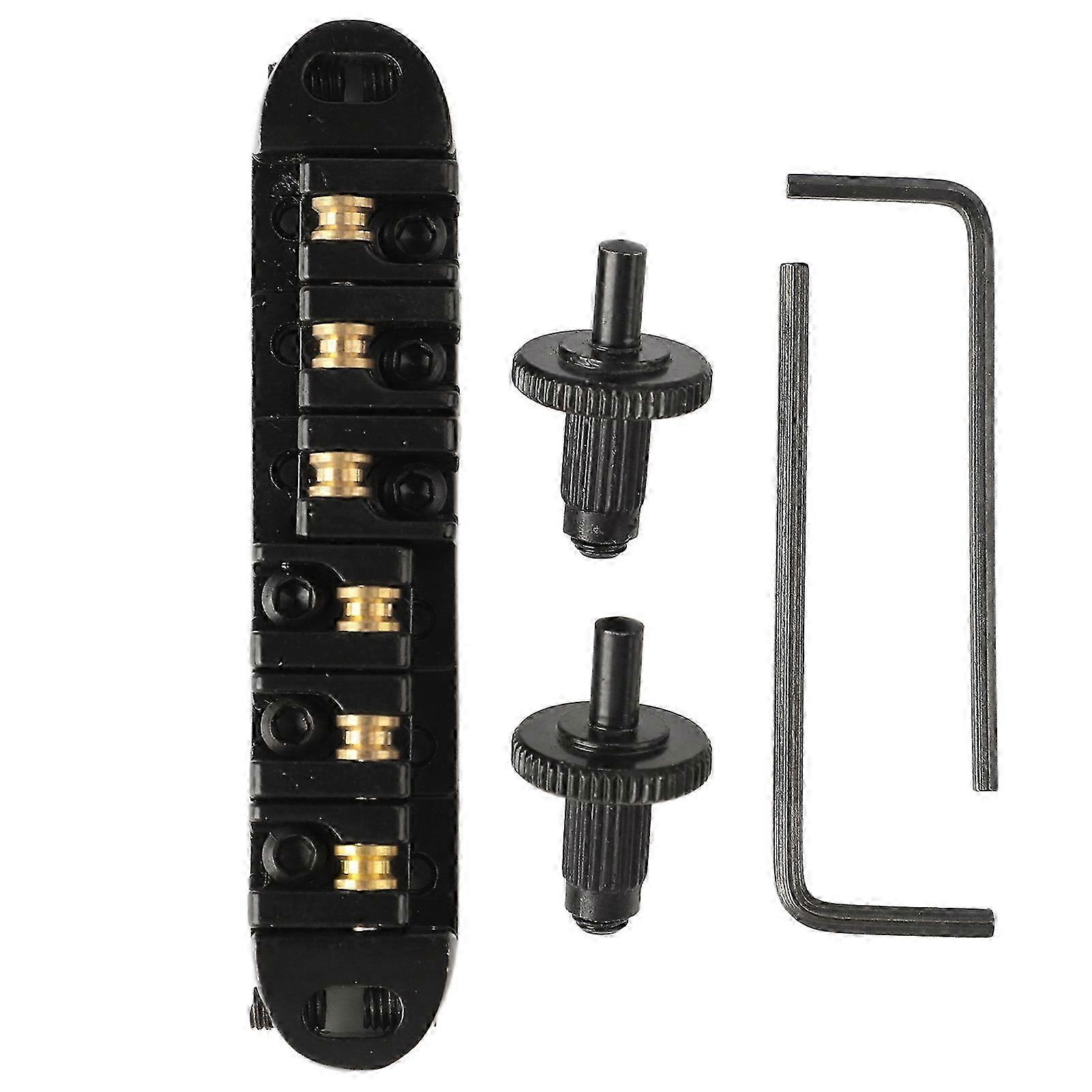 エレキギターローラーサドルブリッジアルミニウム合金ブラックチューンテールピース6弦の交換