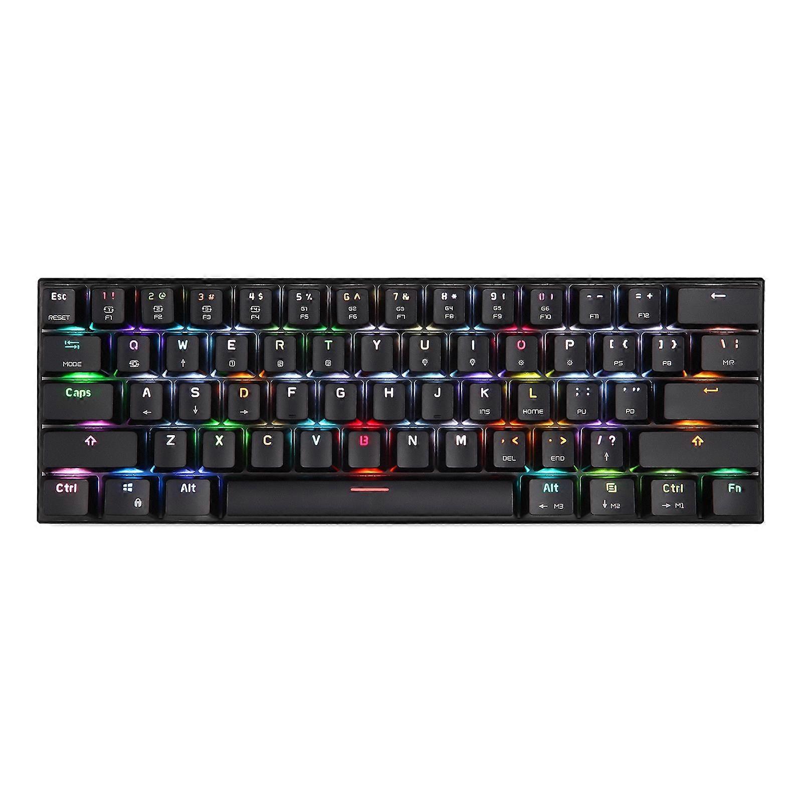 Mechanical Keyboard 61 Key ABS Plasic Basic Backlit Gaming Keyboards for