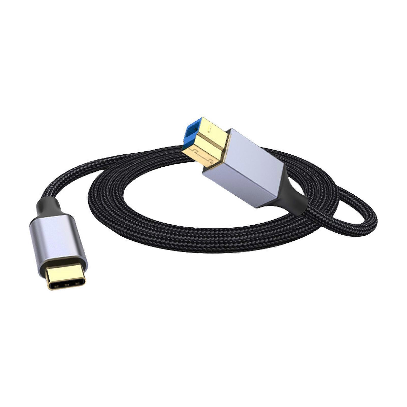 Naylon Örgülü Tip C - USB B Yazıcı Kablosu 10000+ Bükme Testleri Yazıcılar, Tarayıcılar, Sabit Diskler İçin Hızlı ve Dayanıklılık