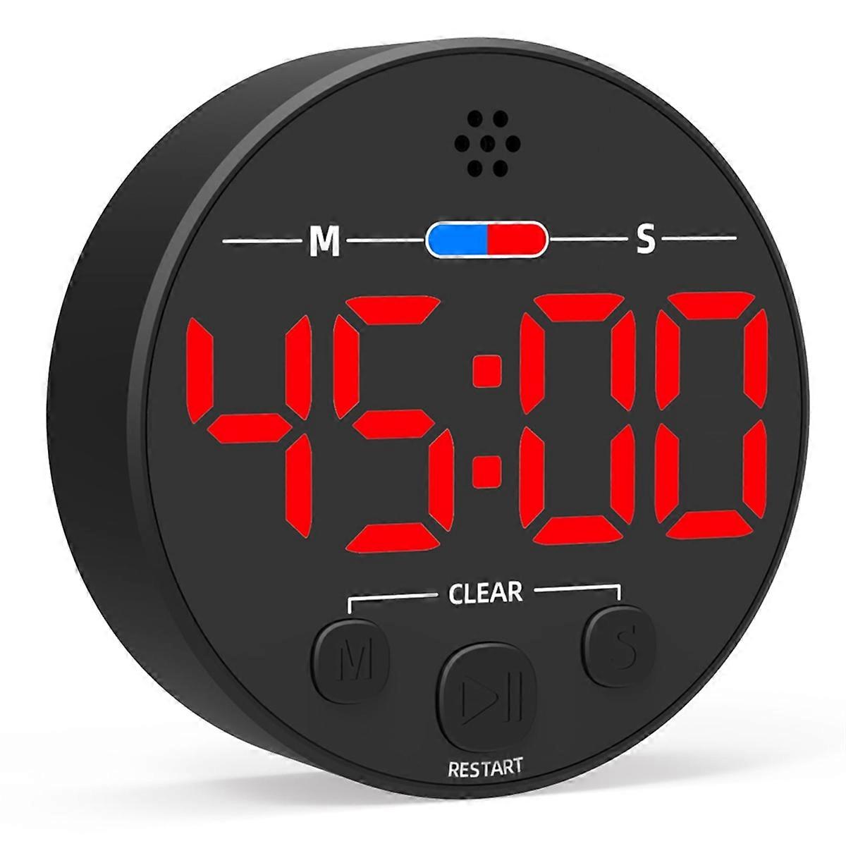 Visual Digital Timer with LED Display - Ideal for Kitchen, Classroom, Productivity, Kids - Magnetic