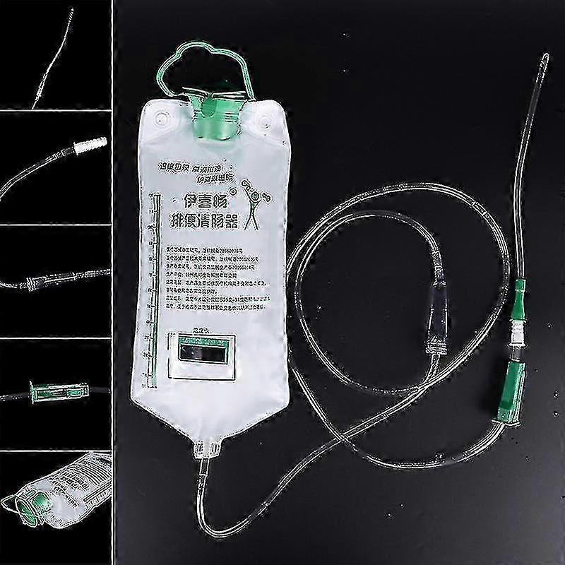 1200 مل مجموعة حقنة شرجية قابلة لإعادة الاستخدام لتنظيف القولون المنزلي والتخلص من السموم ، مجموعة أكياس الدش الري