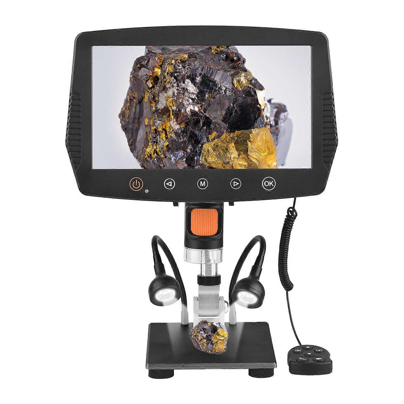 50-1000X USB Digital Microscope with 9" Screen, 1080P, Black