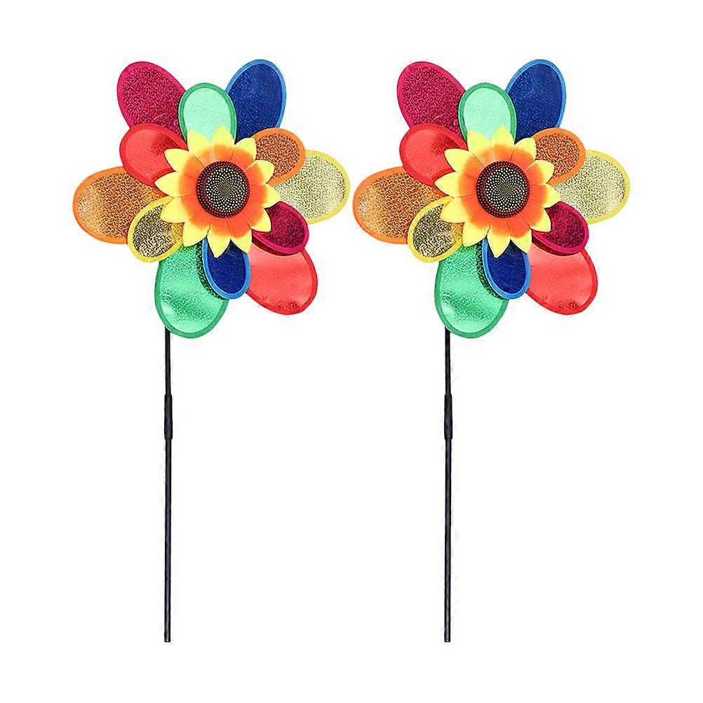 Attractive Sunflower Windmill Toys for Kids Made from Durable Plastic 2 Pcs
