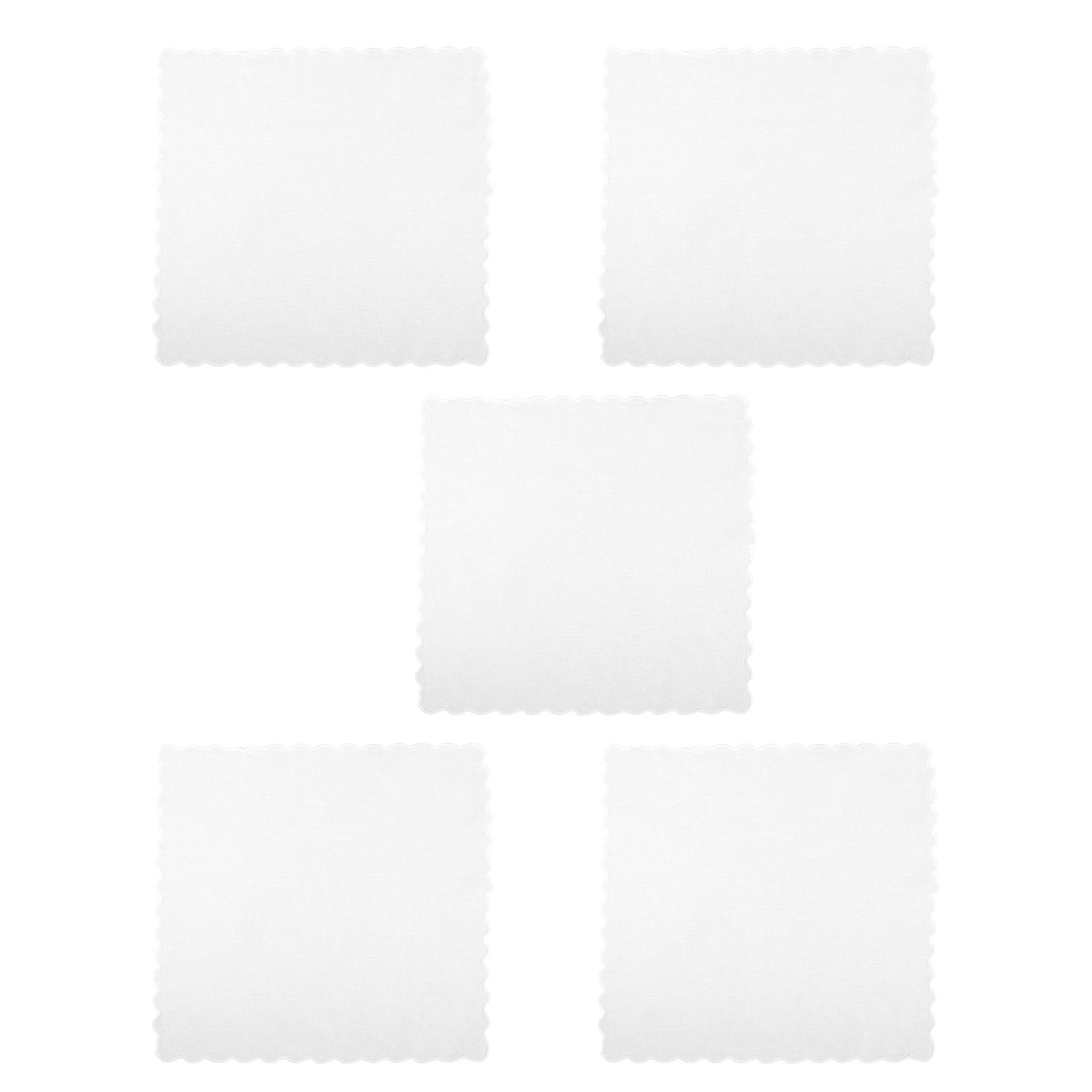 Man Handkerchief 5Pcs White Cotton Handkerchiefs 11.8x11.8 Inch Square High Absorbency Multipurpose for Men and Women