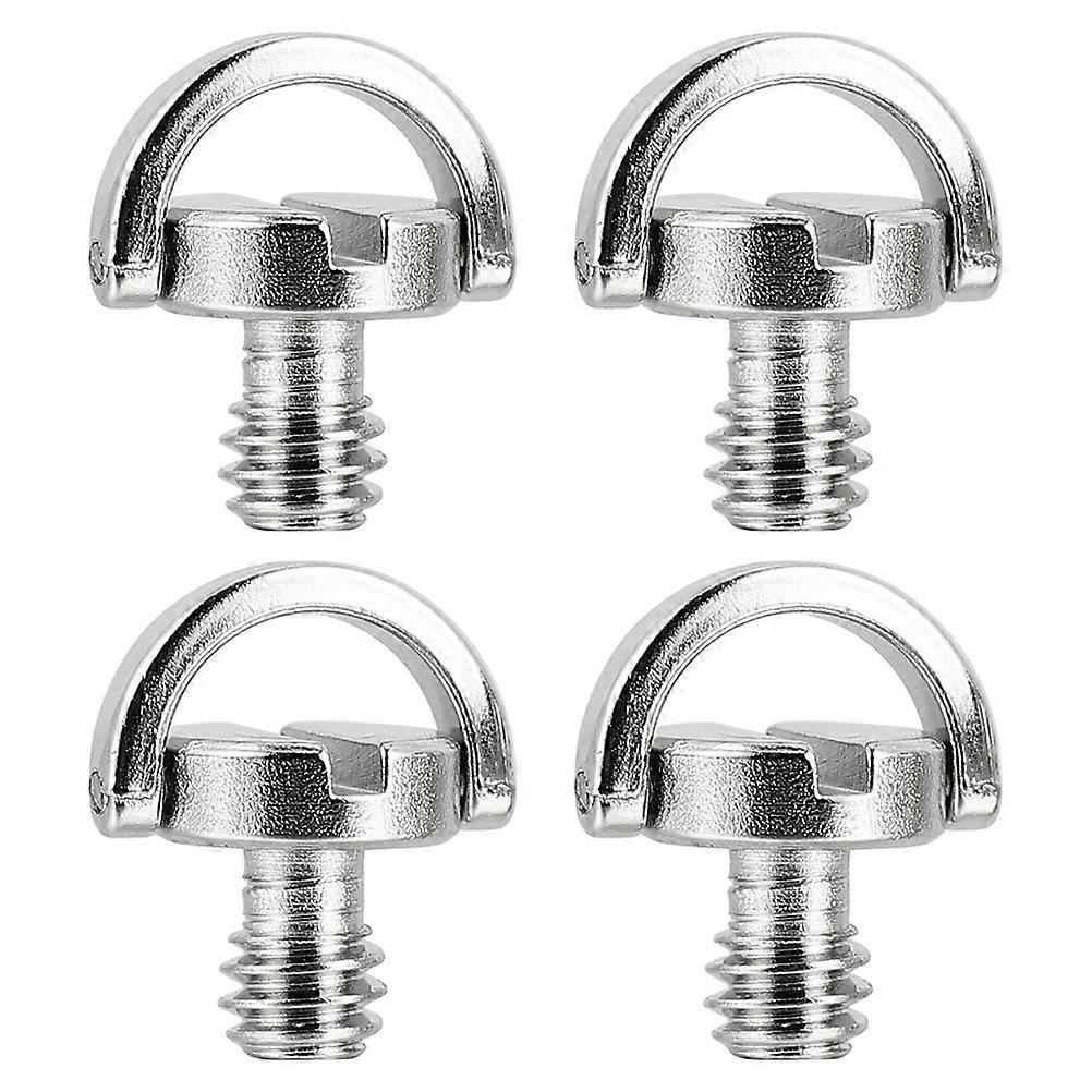 Male To Male Camera Screw Iron Tripod Mounting Plate For Photography Silver 1.5x1.4x1.2cm Quick Release 4Pcs