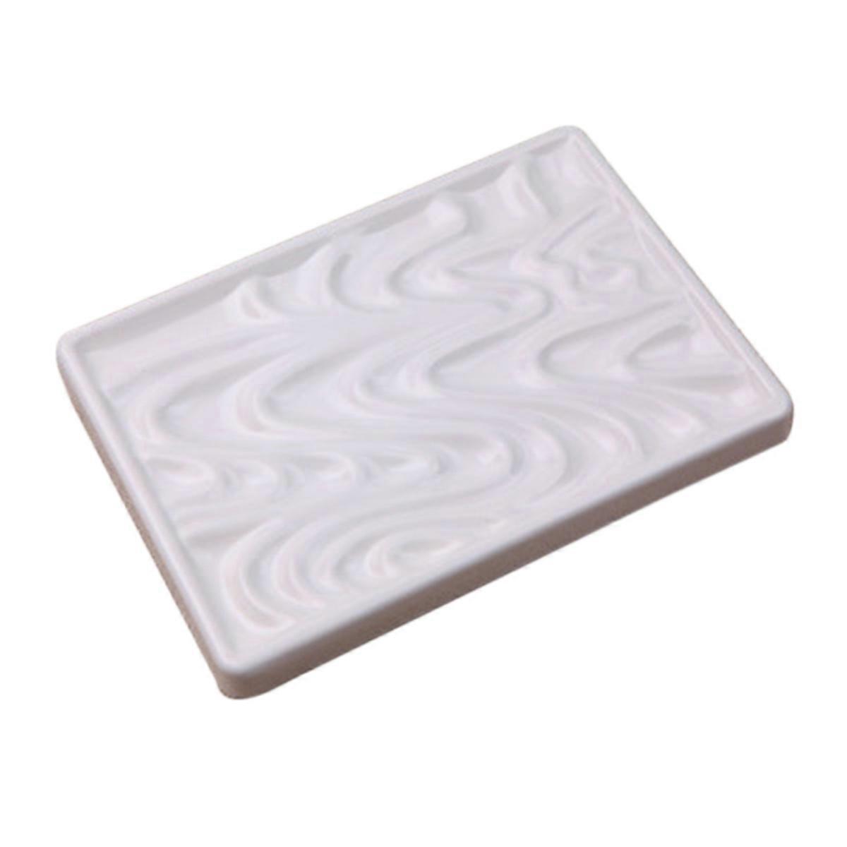 Watercolor Pallete Ceramic Painting Kit For Art Supplies Shaped Groove Easy To Clean 1Pack