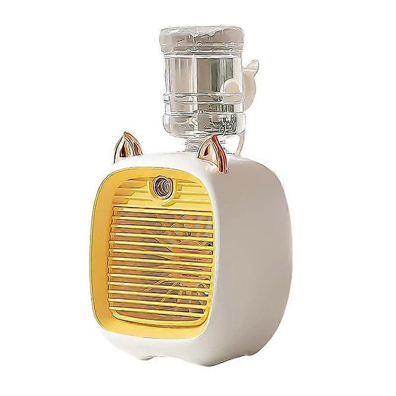 Portable Fan, 3-speed Adjustable Brushless Motor, Nano Spray, 2400mAh Battery, Yellow
