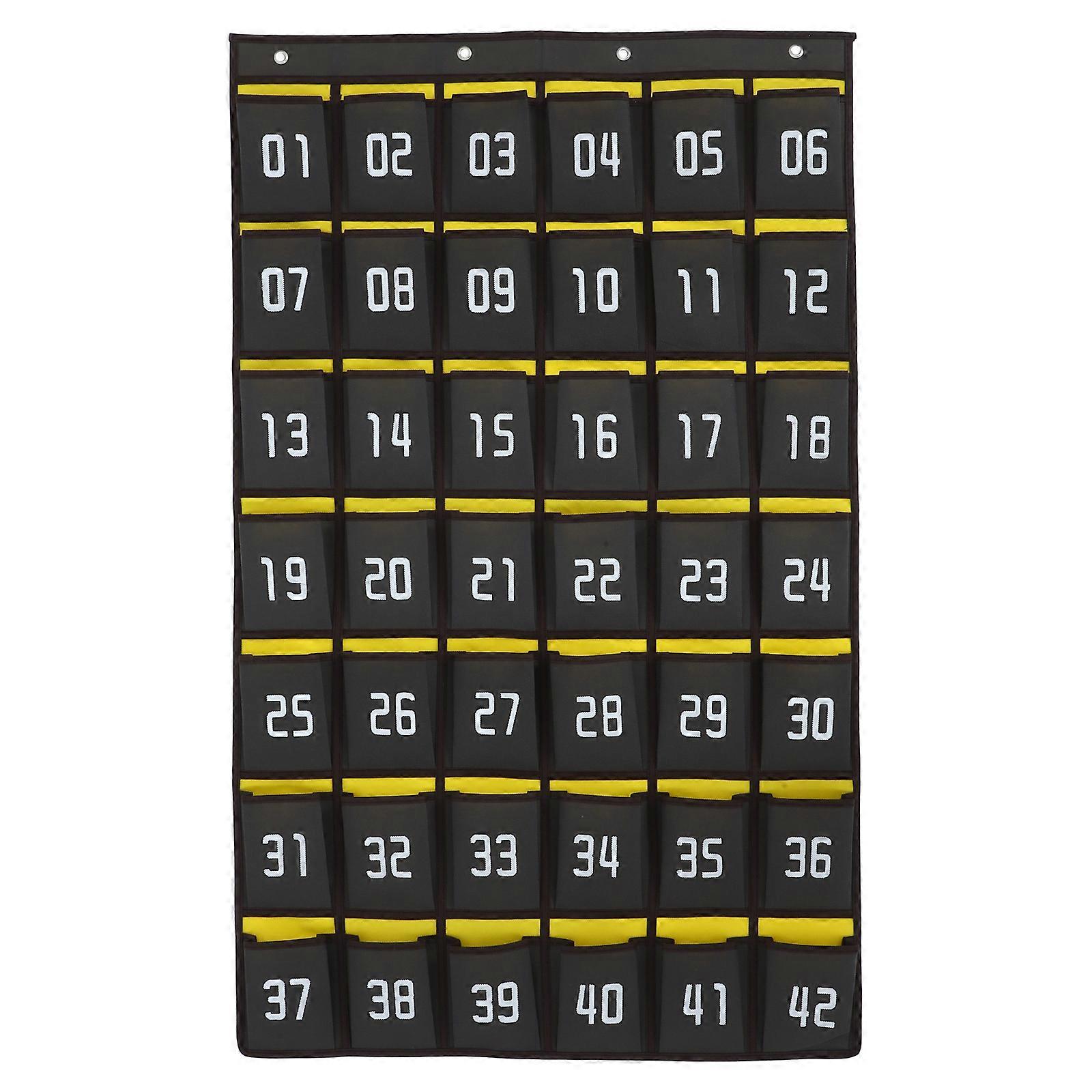 Hanging Wall Pouch Sundry Storage Bag Rectangular Shape Numbered Pocket Design 107.00X67.00X0.50CM 1Set