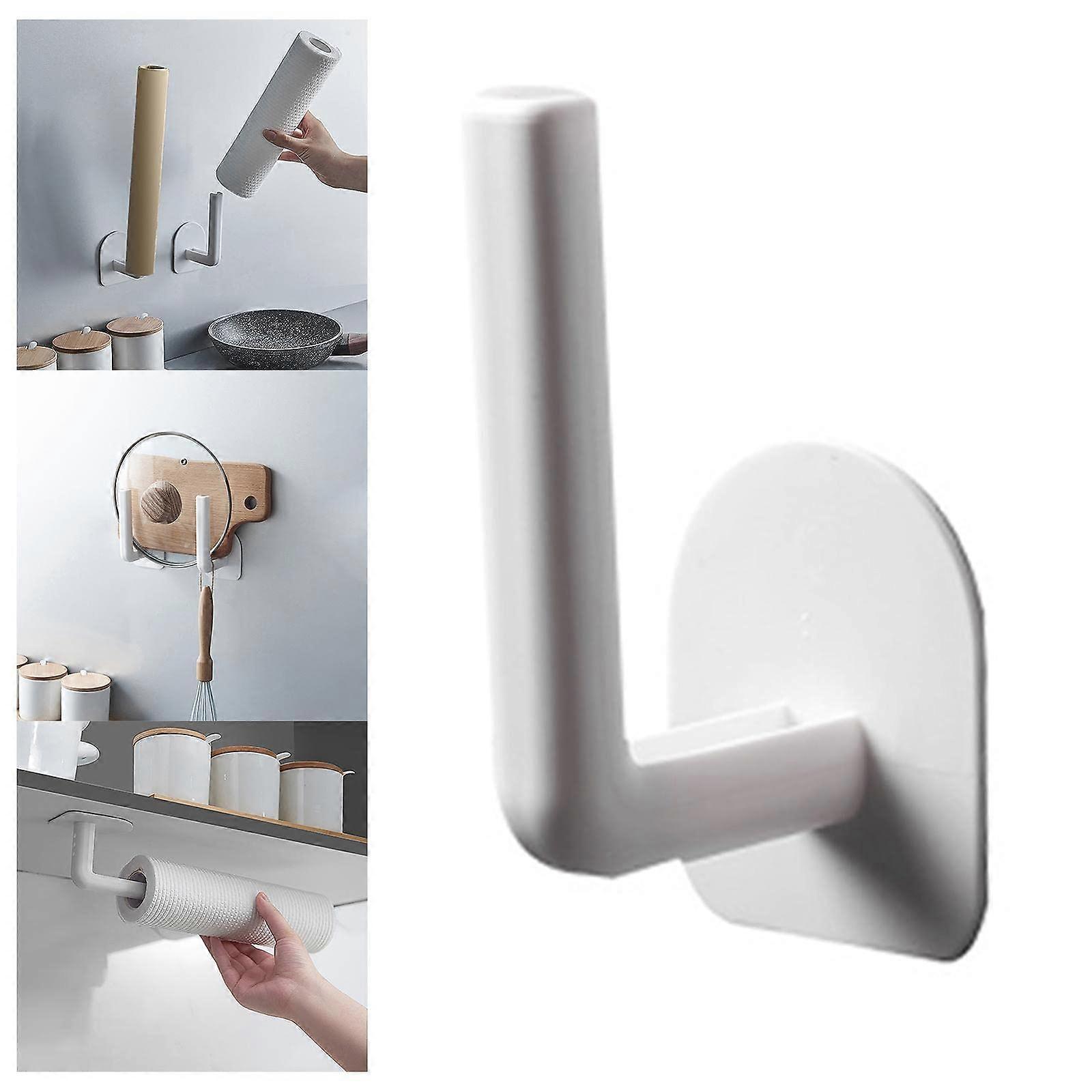 Practical towel holder for kitchen and bathroom, spacesaving solution, white, 3 PCS Ref: 2415
