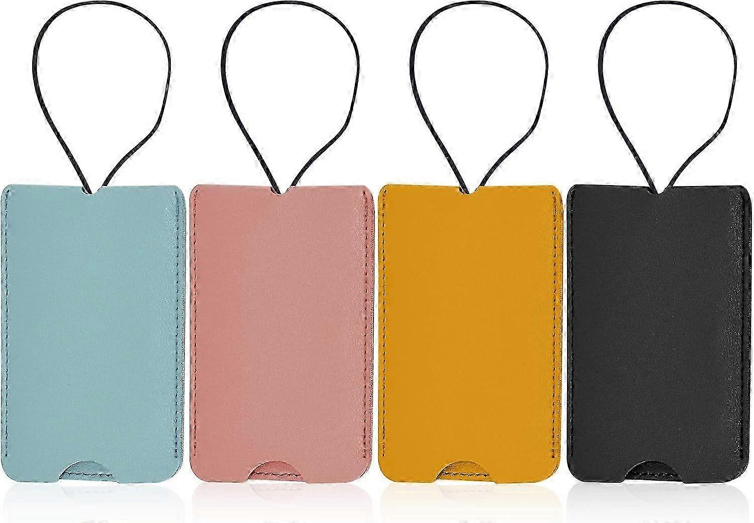4Pcs Luggage Tags Suitcase Tag - PU Leather Name Tags