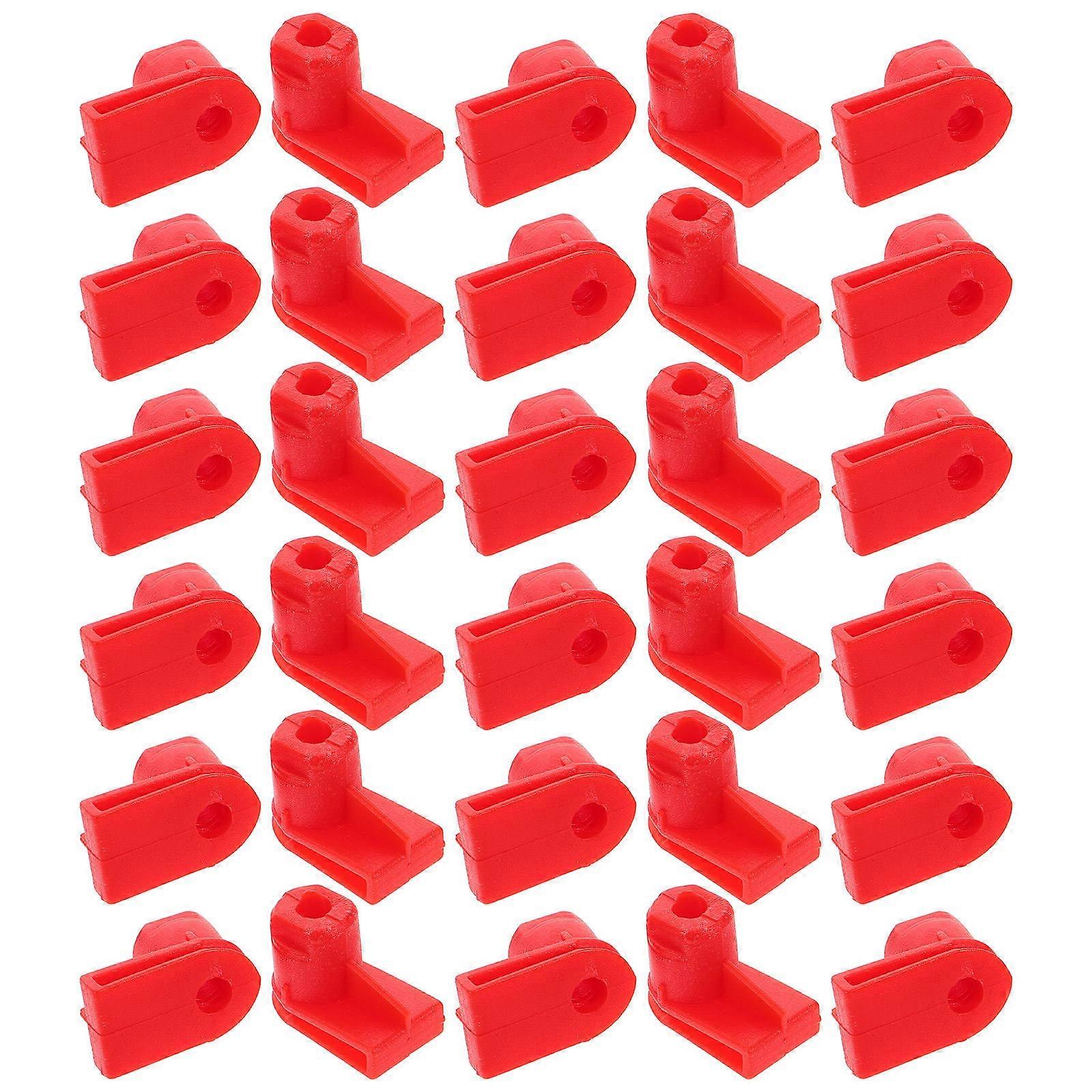 Automobile Expansion Buckle Red Plastic Nuts And Bolts For Securing Bumpers 30Pcs