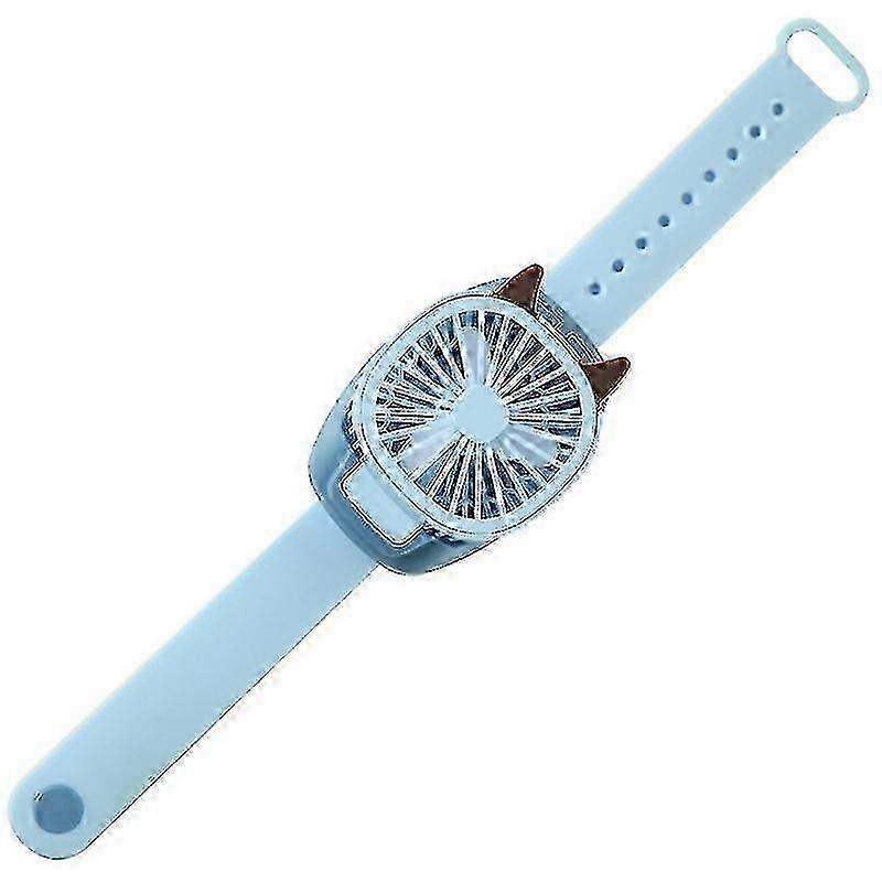 Mini Hand Held Wrist Strap Electric Watch Style Fan With Colorful Light