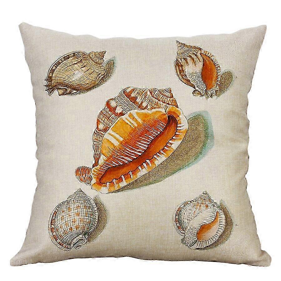 Decorative Pillow Case Throw Cushion Cover for Sofa, Car, and Home with Shells and Conches Design 2192jpjcjh