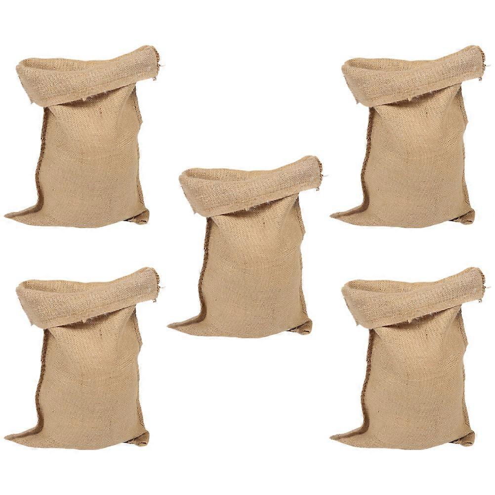 5pcs Durable Burlap Sandbags for Flood Control, Food Storage, Gardening & Transport – Reusable Breathable Sacks for Multi Purpose Use