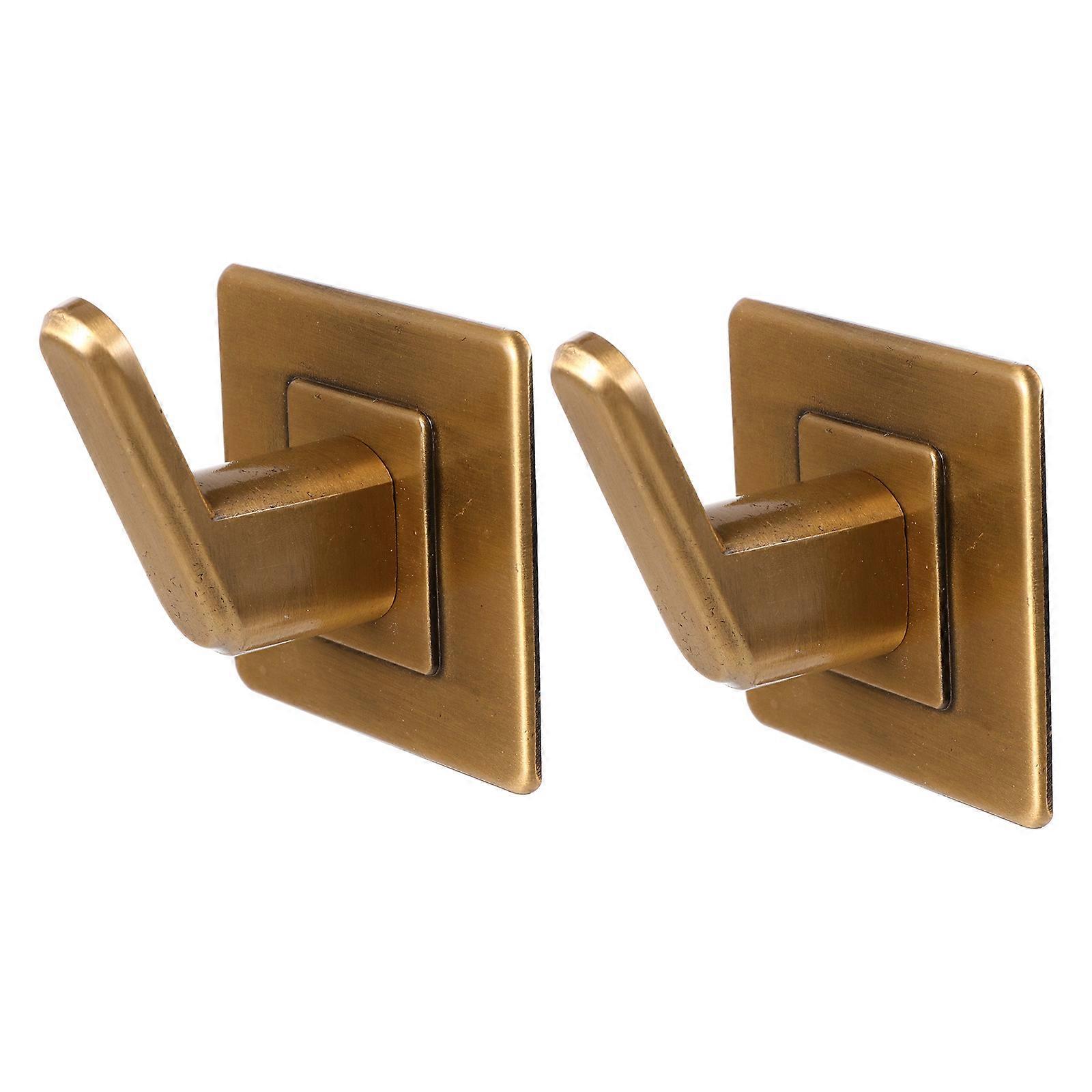 Self Adhesive Towel Hook Square Base Wall Hooks Bathroom Use No Punching 2Pcs
