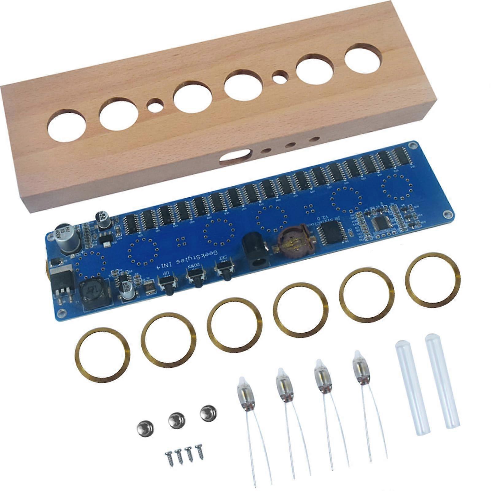 Comprehensive Neon Tube Clock Kit with Shell Light, Copper Rings, and Circuit Board for DIY Enthusiasts