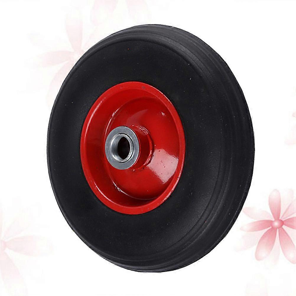Caster Wheel Solid Rubber 8 Inch Diameter For Trolleys Black Durable 1Pack