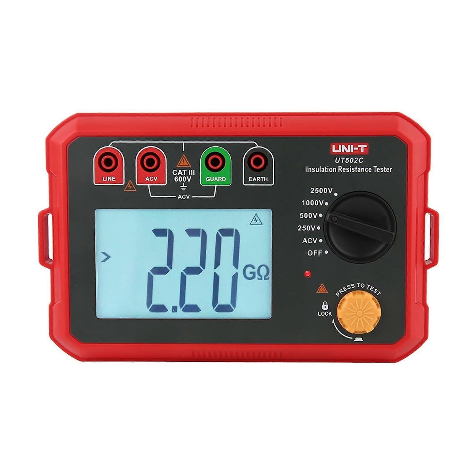 Resistance tester, insulation resistance tester UT501A UT501C UT502A UT502C digital megohmmeter megohmmeter ohm tester auto range backlight (502C)
