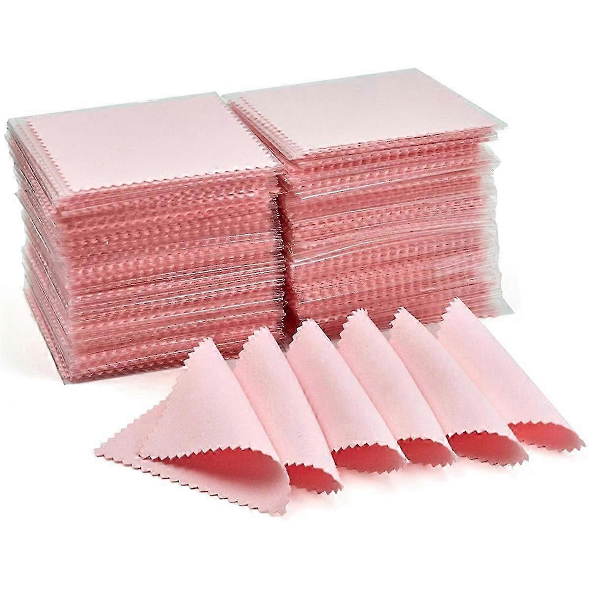 Panni per lucidatura professionali avvolti singolarmente, panni per la pulizia in argento rosa 100 pezzi