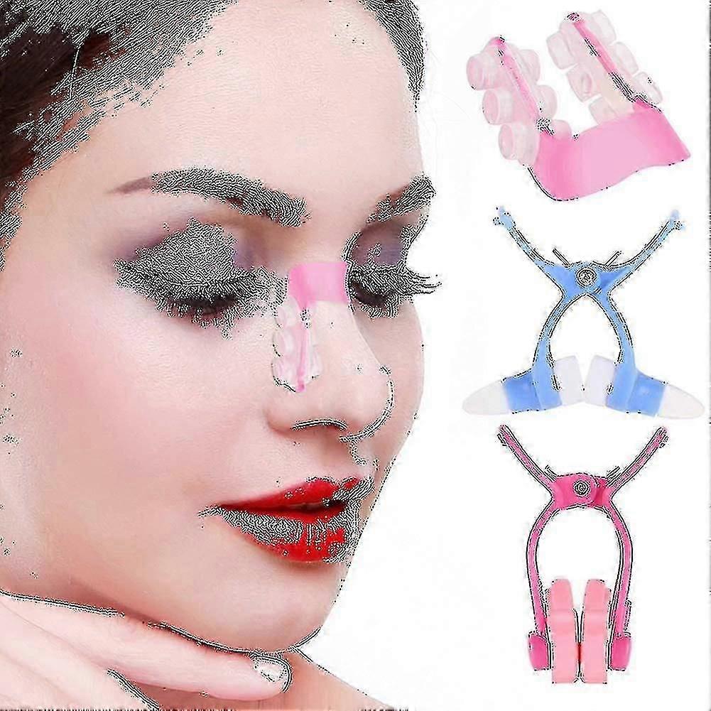 3pcs Nose Shaper Clip + Nose Up Lifting + Nose Bridge Corrector Set Soft Safety Silicone Nose Lifter
