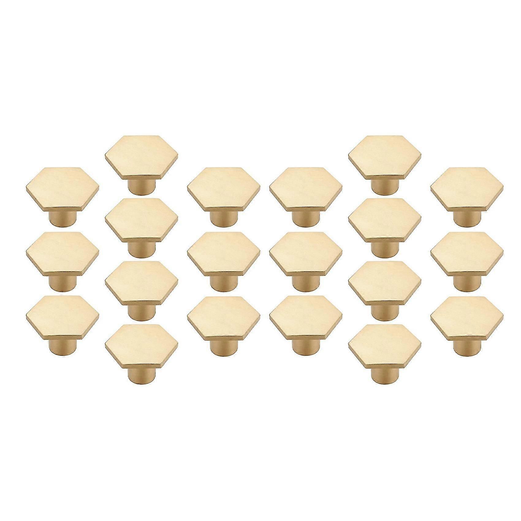 10pcs Brass Cabinet Handles Gold Drawer Knob Hexagonal Knobs