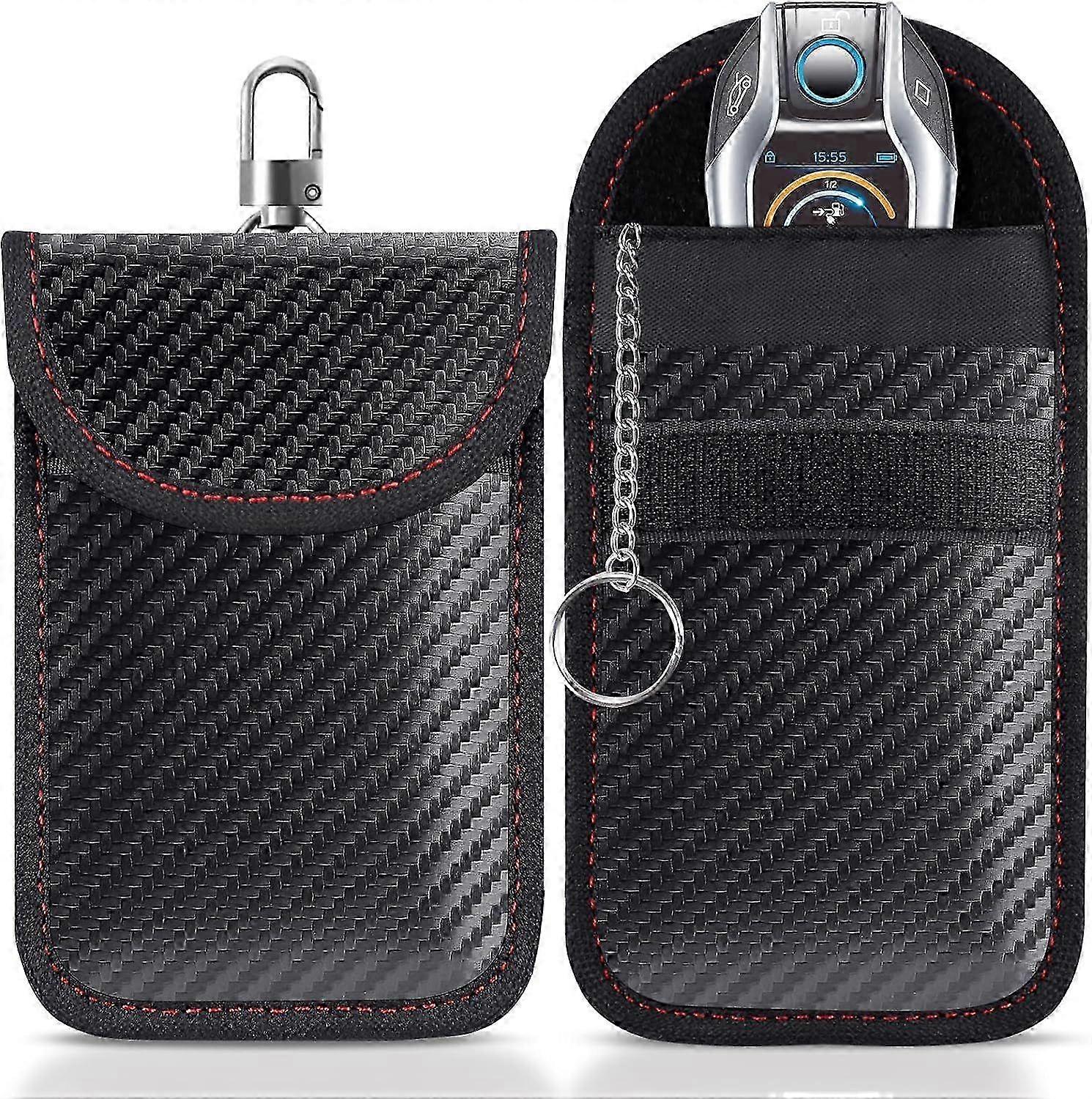 2Pcs Pouch for Car Keys, Signal Blocking Pouch, Keyless Entry Car Keys Case, Security Blocker Bag