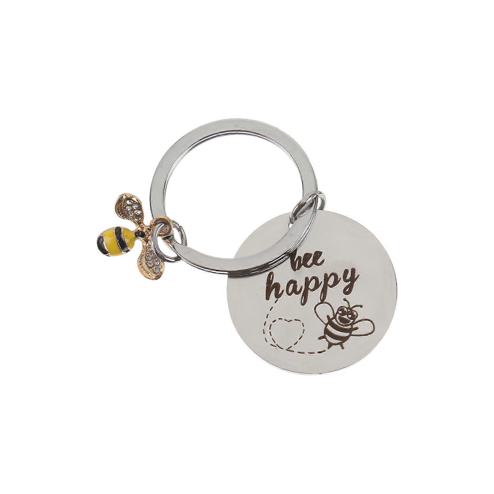 Keychain for Teacher Stainless Steel Keychain Bee Shape Simple Structure Daily Use 1Pack
