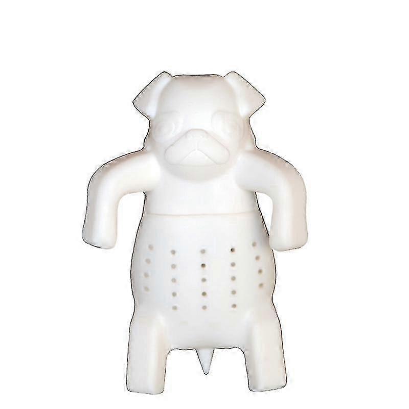 Silicone Tea Infuser Mug Set, Pug Design Tea Drainer (1pc - White)