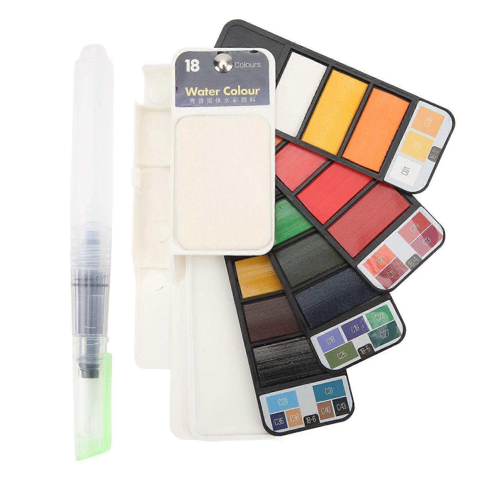 2025 Latest Model  Foldable Watercolor Paint Set 18 Colors Fast Drying Compact