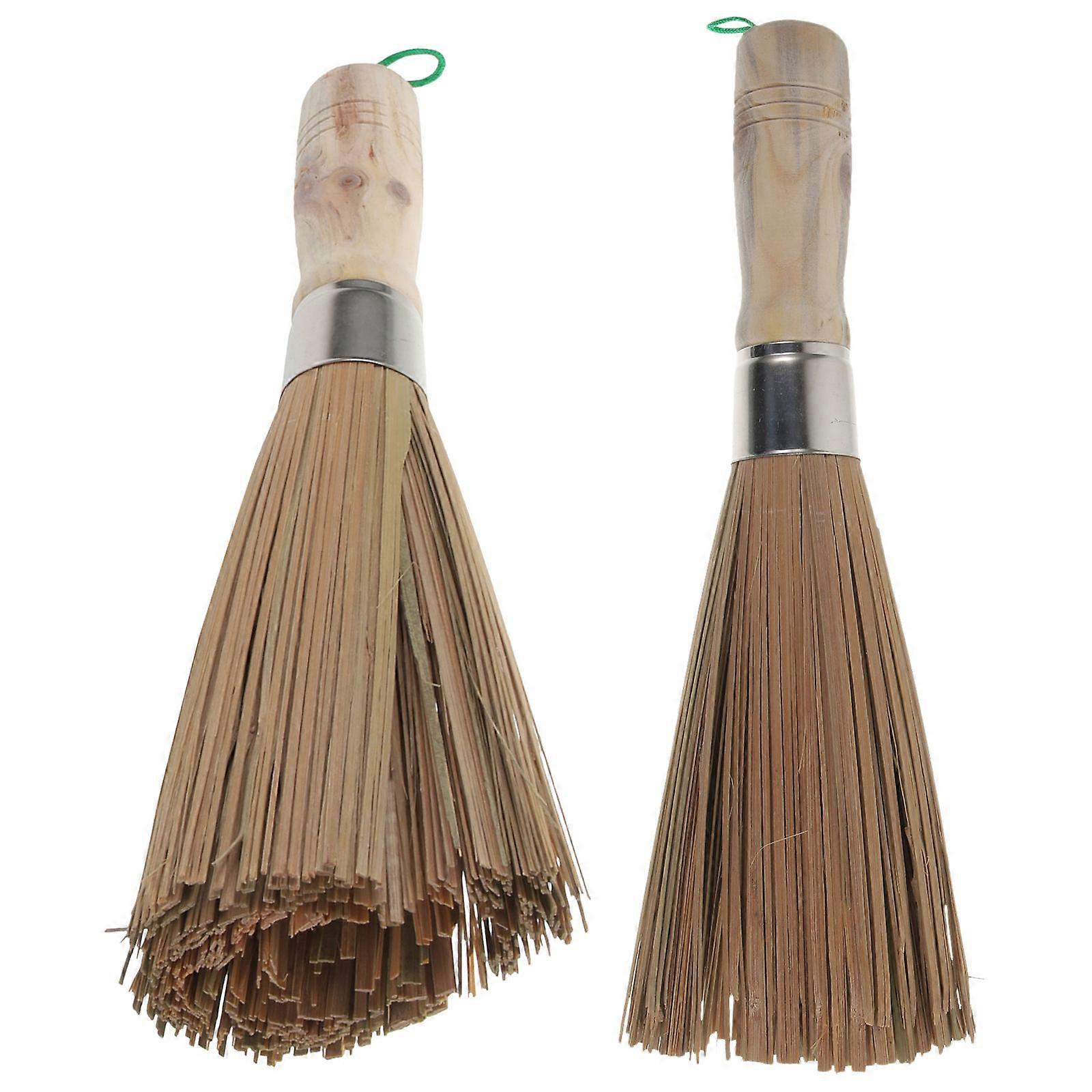 Brush Set for Kitchen Cleaning – Non Stick Pot and Wok Scrubber, Handmade Tool for Grease and Stain Removal, Ideal for Home and Restaurant Use