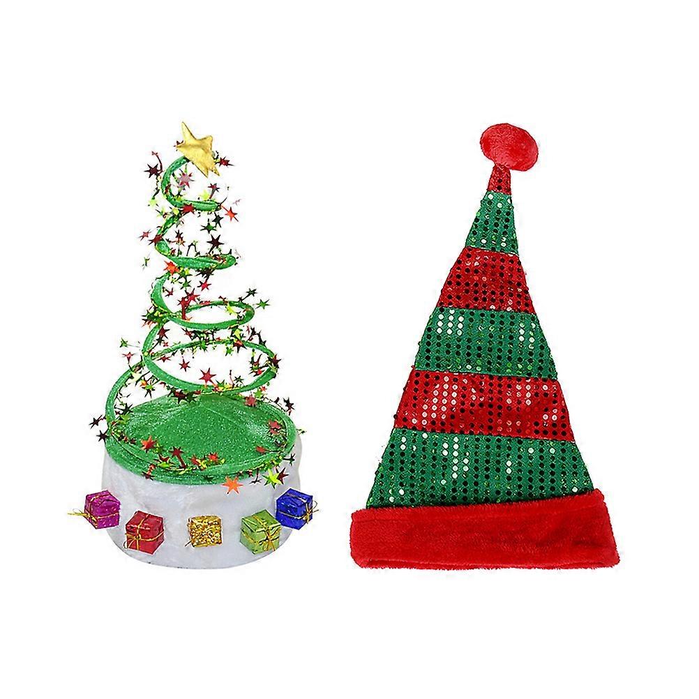 Funny Holiday Hats Creative Sequin Hat for Christmas Party Decorations 2Pcs