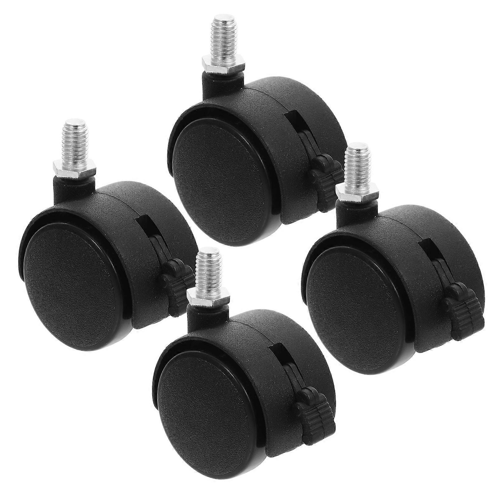4pcs Brake Swivel Chair Wheels with Screws – Replacement Casters for Office Chairs, Desks, Cabinets, and Bookshelves – Universal Rotation Furniture
