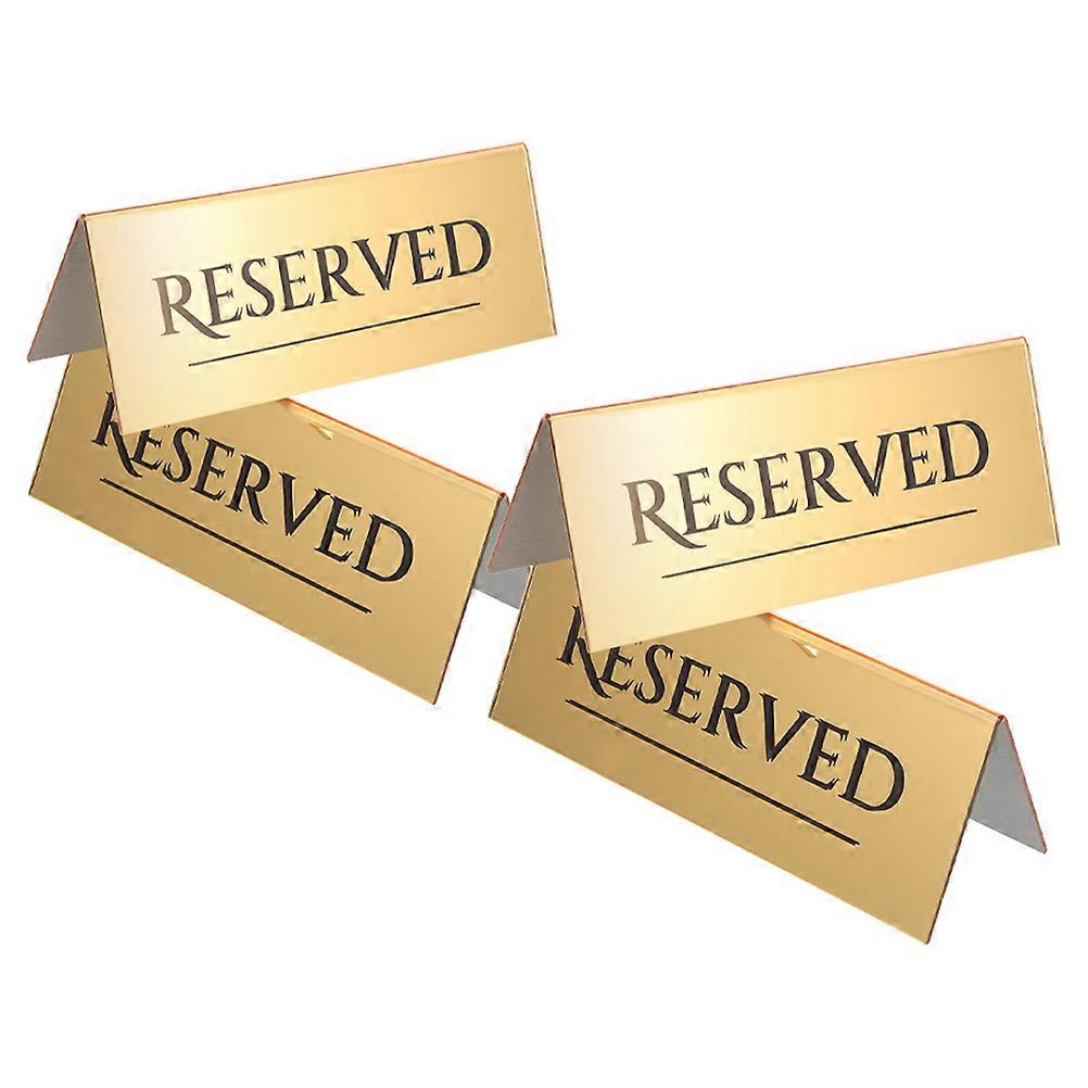 Reserved Tent Sign Golden Rectangular Acrylic Wedding Seats Sign Simple and Elegant Minimalist Style 17.00X6.00X6.00CM