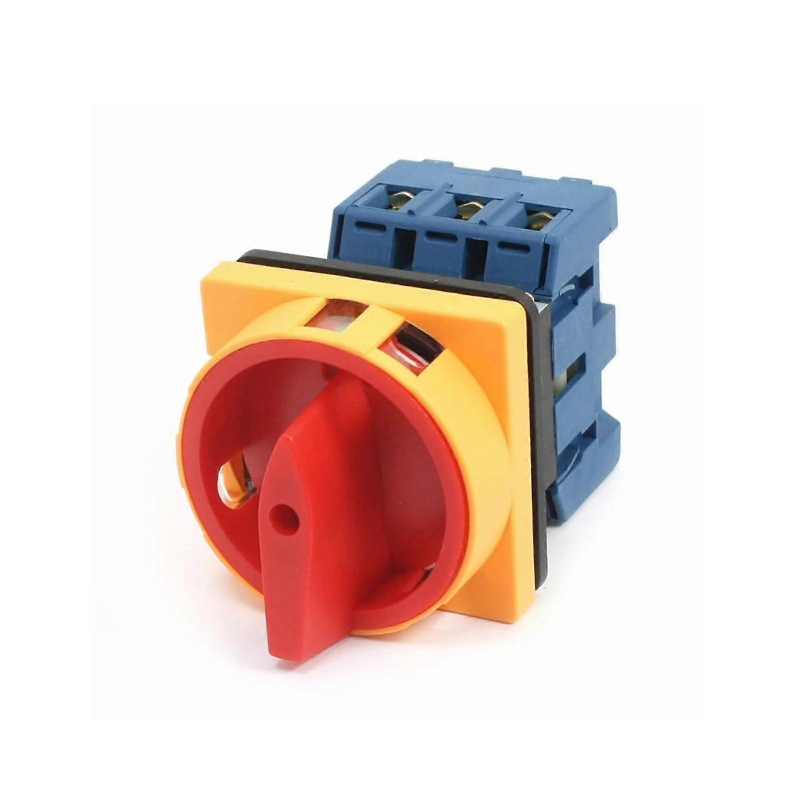 Load Circuit Breaker Rotary Switch AC 690V 63A 6 Terminals 3 Poles 3 Phases 3NO 2 Positions OnOff Rotary Cam Changeover Switch Ref: 1864