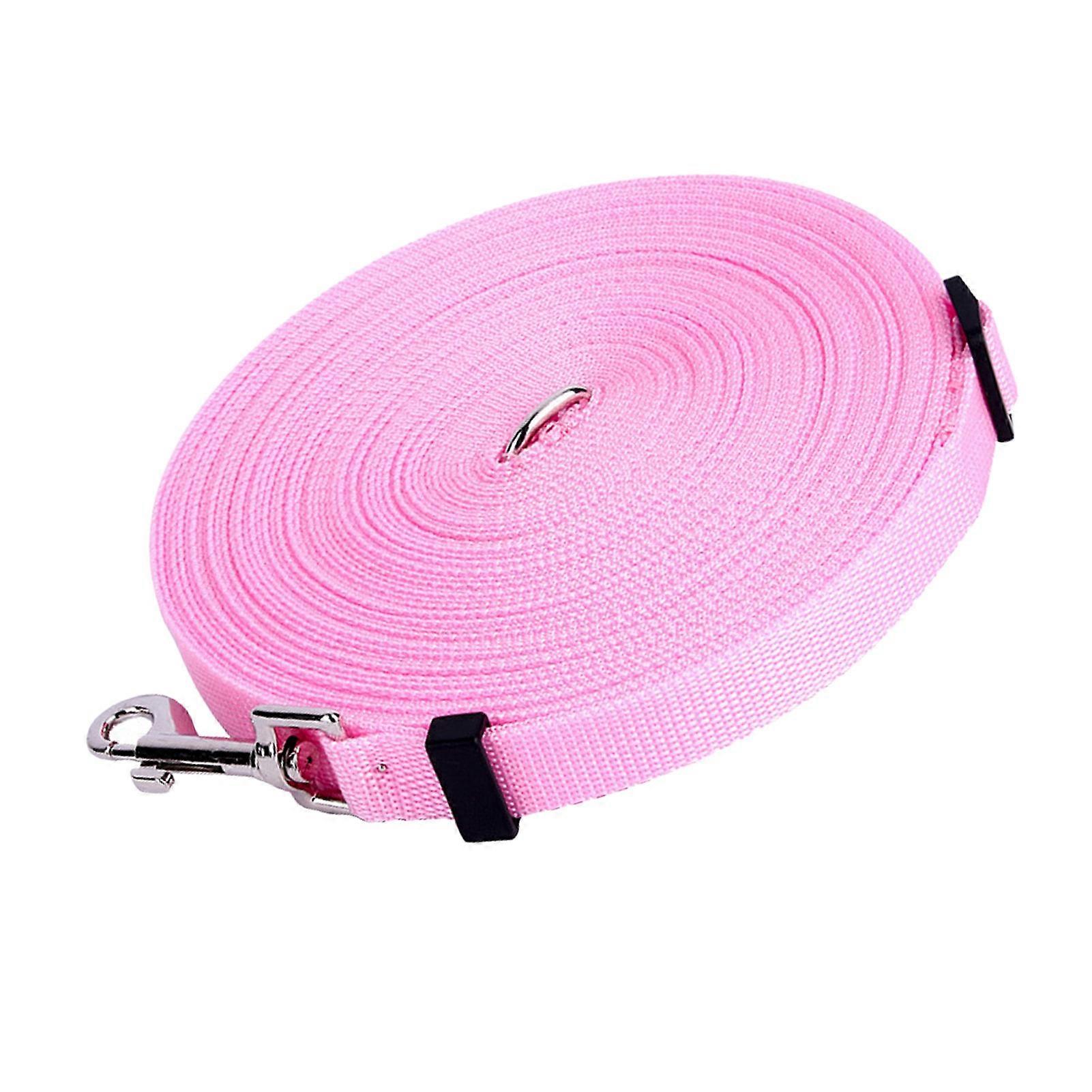 Dog Long Leash 32.8ft Adjustable Portable Training Leash Pink