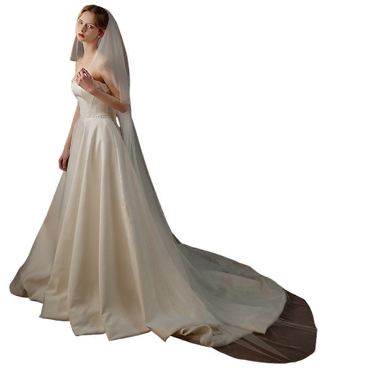 Long double veil, white, 1 pc.