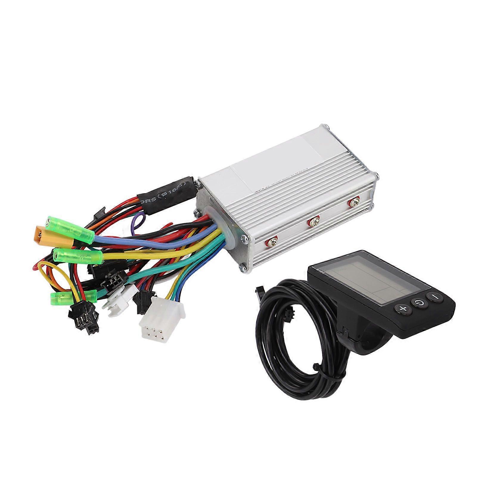 Motor Brushless Controller 24V 36V 48V 350W Elektrofahrrad Roller 3 Modus Sinus Controller Kit mit LCD-Display MeterYMQX)