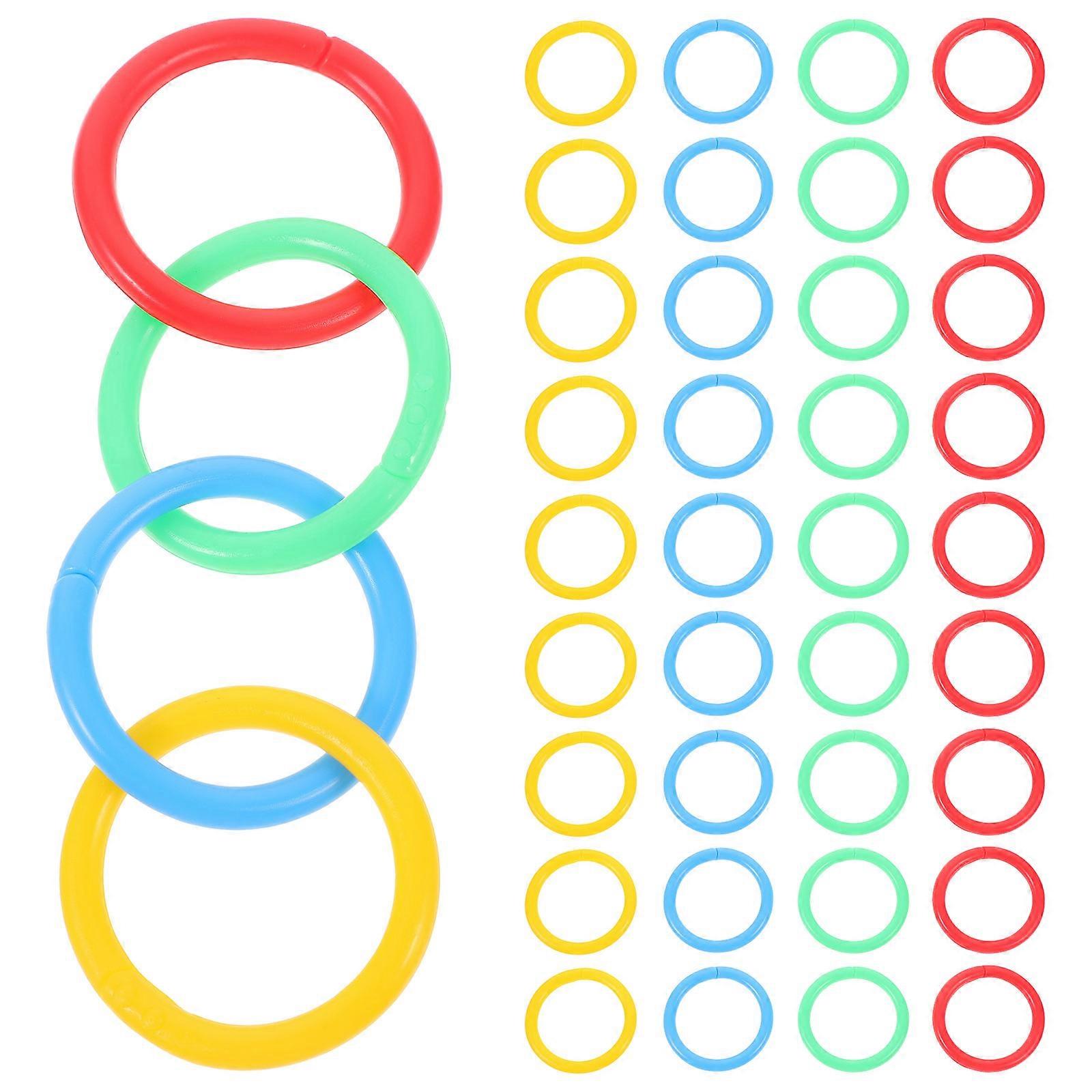 Plastic Binder Ring Decorative Binder Ring Notebook Organization Simple Design 1.4×1.1×0.1In 40Pcs