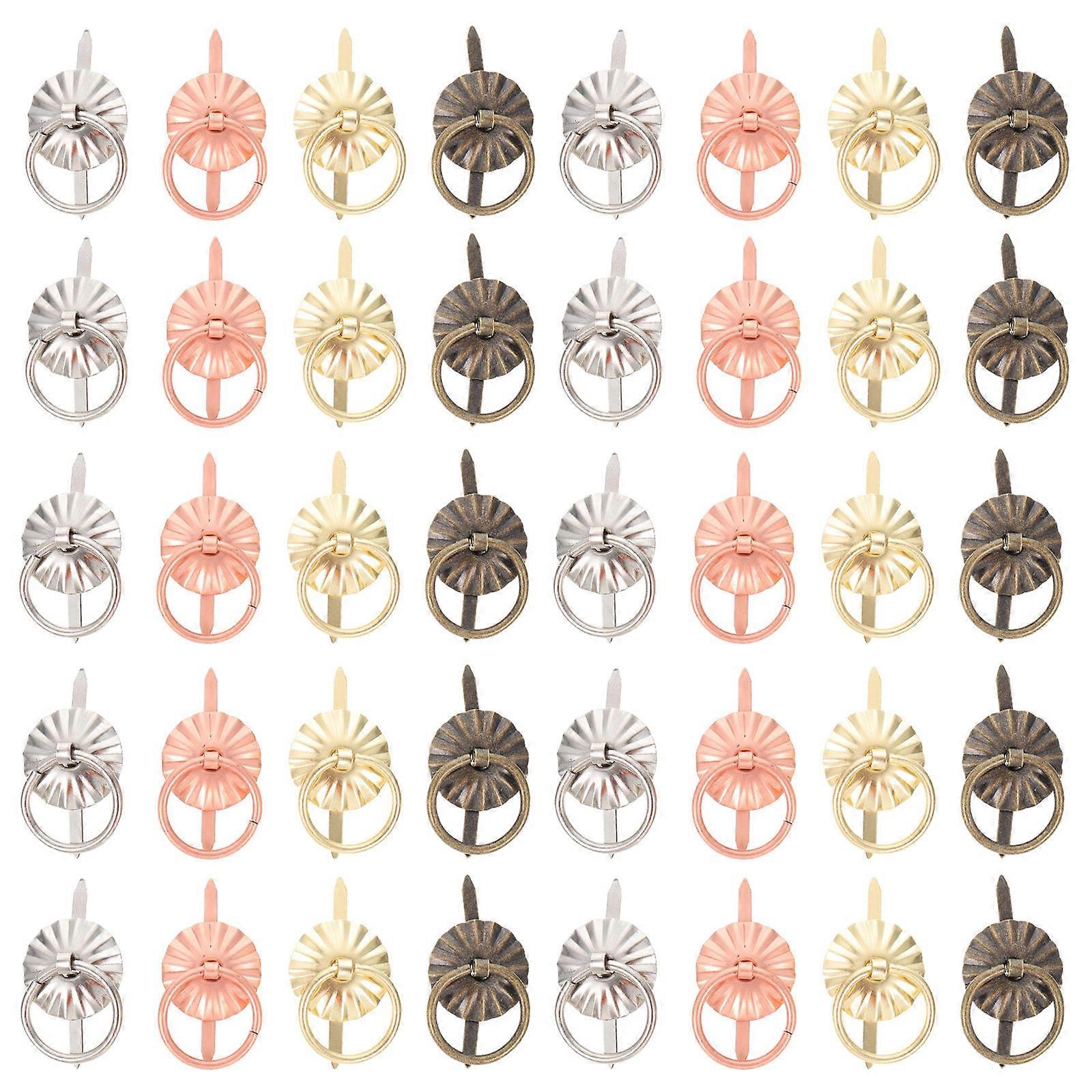 80Pcs Mini Drawer Handles Simple Pulling Rings for Storage Box