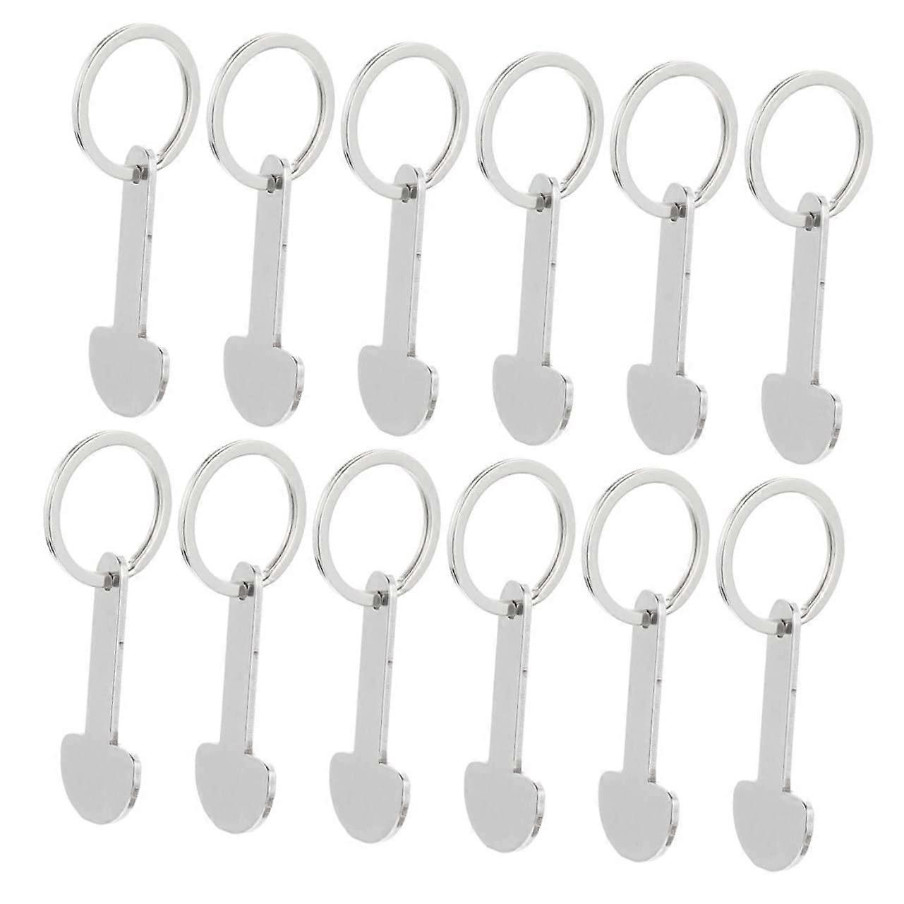 Token Key Chains Pack of 12 Trolley Tokens for Grocery Stores Silver Zinc Alloy Metal Shopping Vouchers and Tags