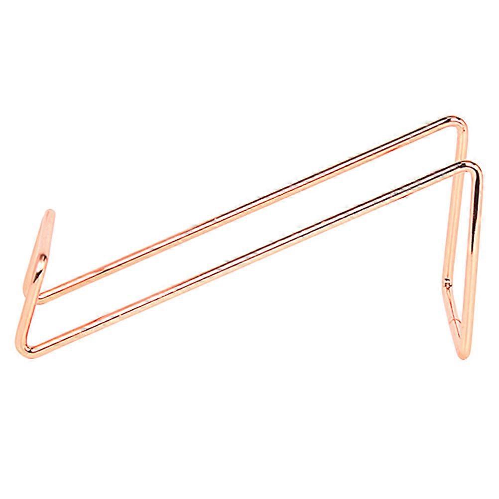 Sturdy Iron Rack Holder for Desktop & Kitchen – Elegant Rose Gold Single Display Stand for Home Decor & Dining Room