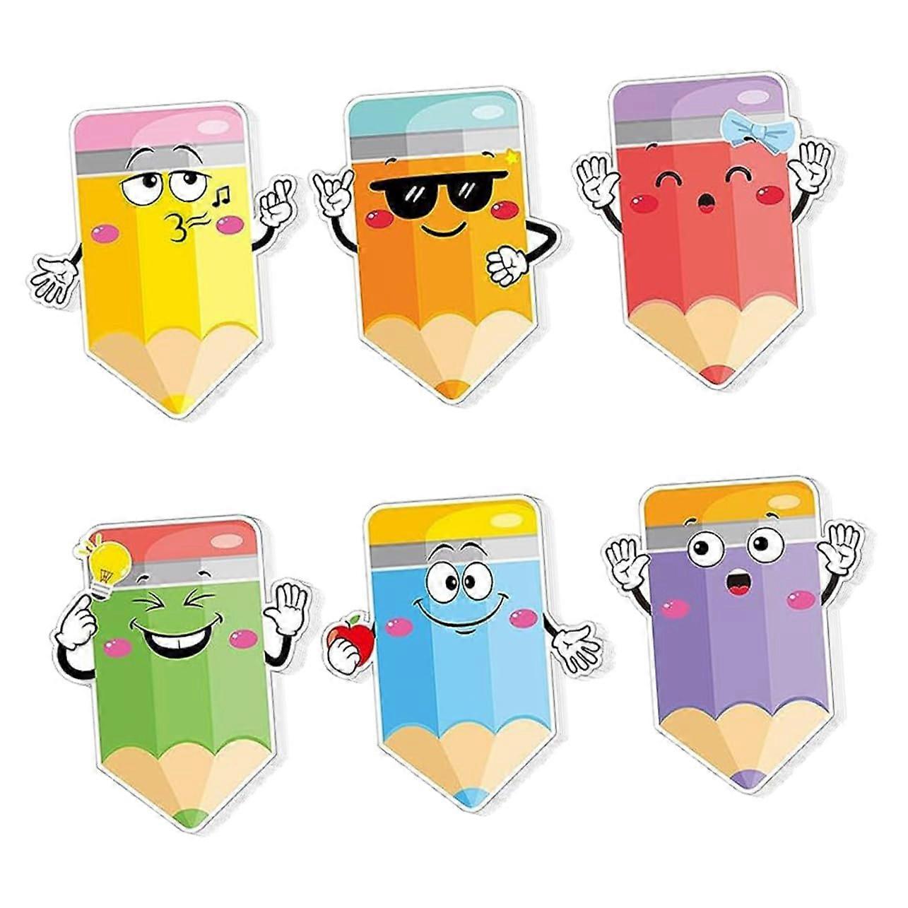 6 Notepads with Cartoon Design Unique Note Stickers with Pencil Pattern Strong SelfAdhesive No Residue TearOff