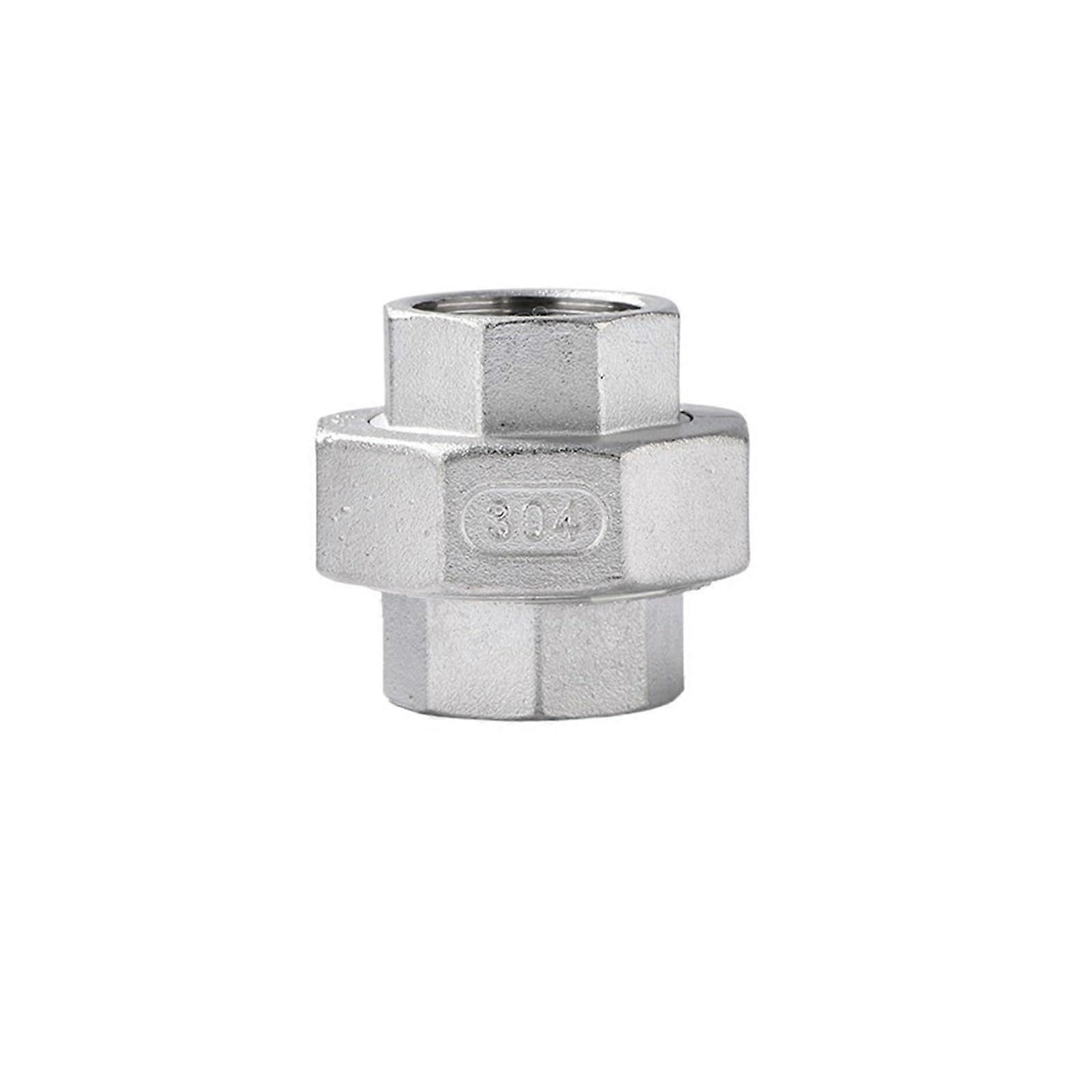 Stainless Steel 304 Connection Pipe Coupling Adapter with 1/4", 3/8", 1/2", 3/4", 1", 1-1/4", 1-1/2" Inner Threads