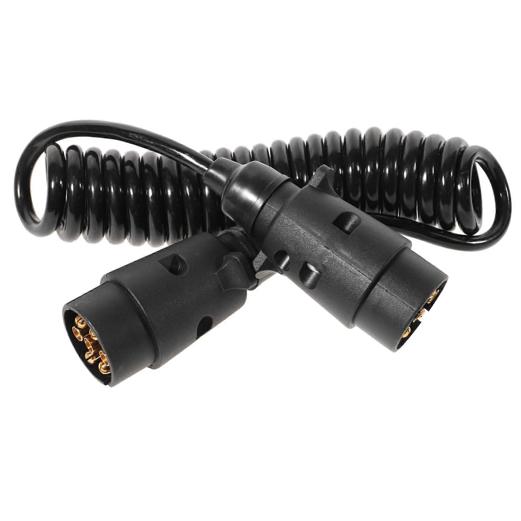 Coiled Trailer Cable For Motorhomes And Trailers - High-Performance Power Cable, Rear Lights Wiring, Easy Installation