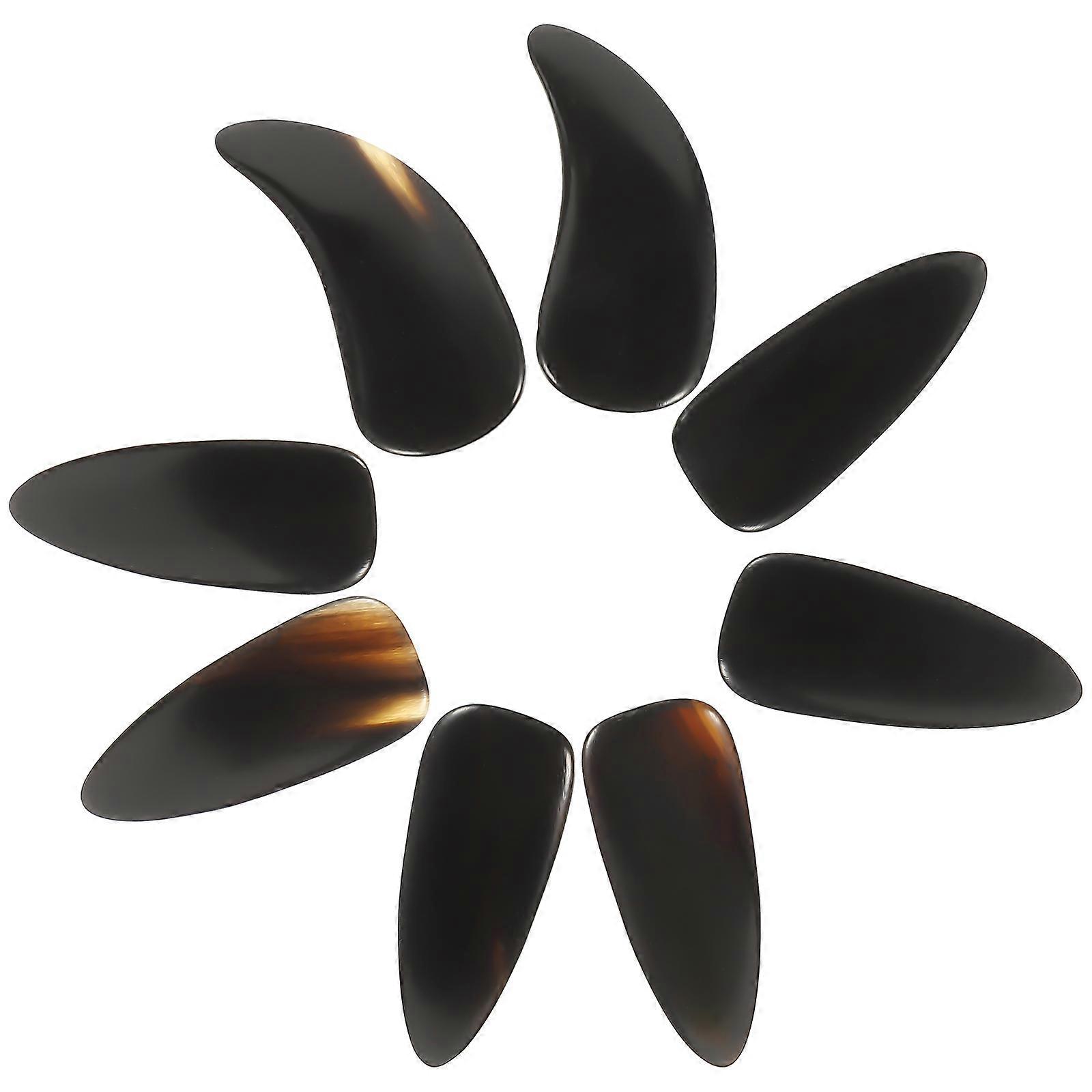 8pcs Professional Guzheng Finger Picks Natural Cow Horn Plectrums Durable Comfortable Nail Covers for Practice Performance