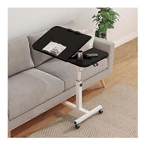 Height Adjustable Mobile Reading Table, Laptop Desk with Tilting Plate, Black