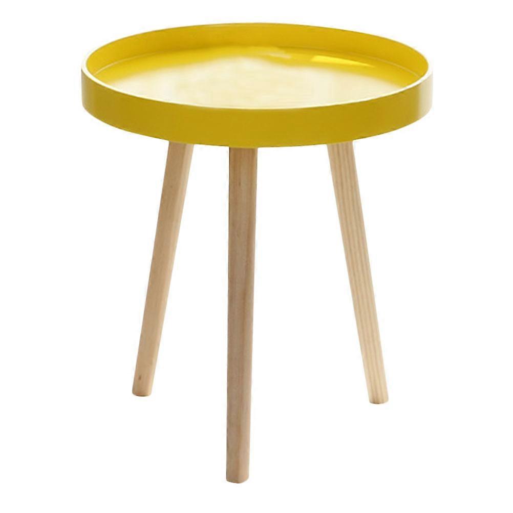 Compact Nordic Round Side Table Wooden Bedside Shelf with Smooth Surface Minimalist Design for Living Room and Bedroom Storage