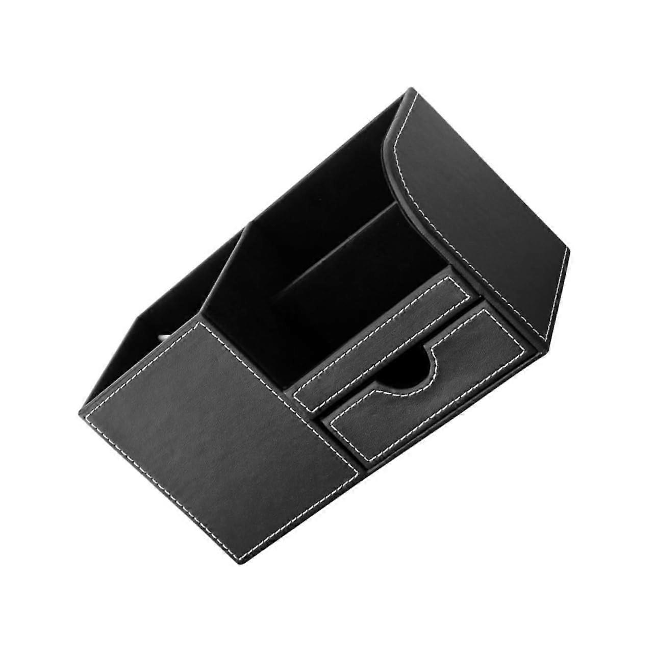 Pen Storage Box - Large PU Desk Organizer with Tidy Compartments for Office Pens, Multifunctional Desk Caddy Holder