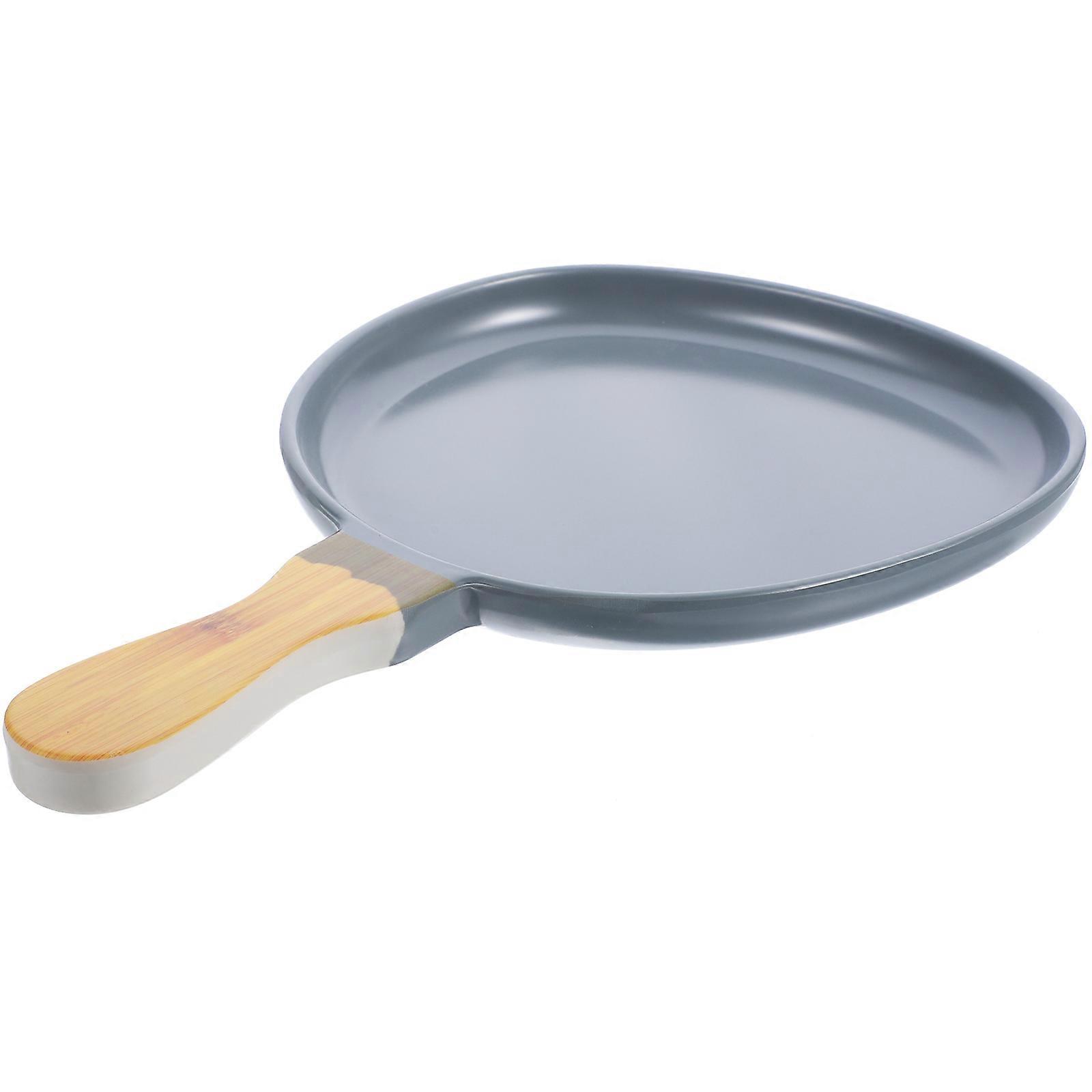 Practical Food Plate Decorative Platter Vintage Design Ergonomic Handle 1Pcs