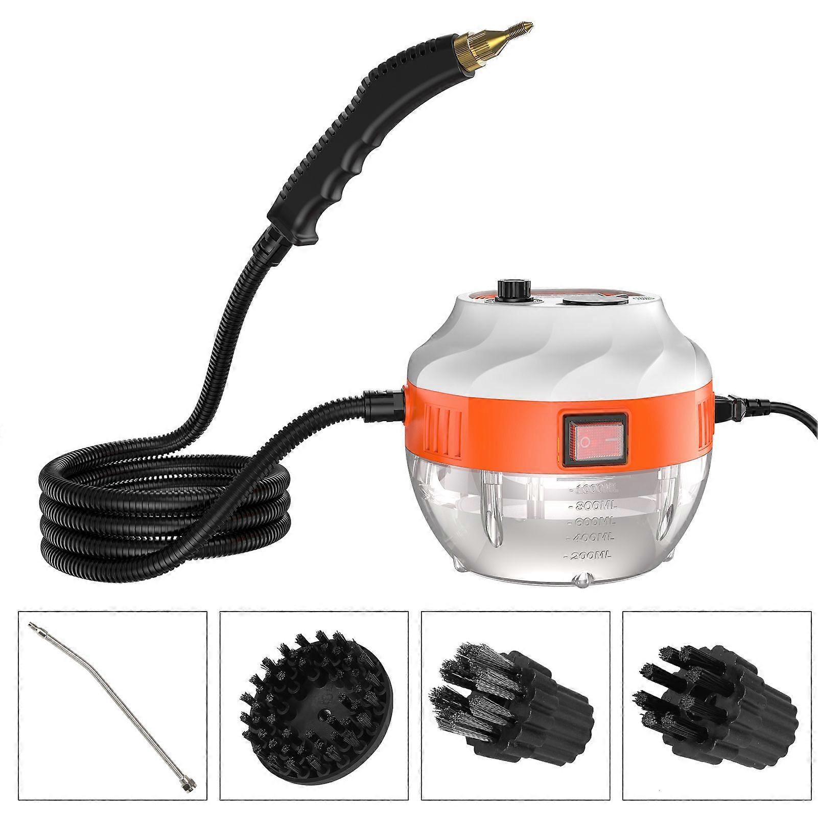 1500W Portable Handheld Steam Cleaner High Temperature Pressurized Steam Cleaning Machine with Brush Heads for Kitchen Furniture Bathroom Car